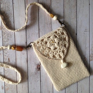 Patrón de crochet para bolso de cuello para teléfono / Gana tu verano con el bolso de crochet estilo bohemio para teléfono / Patrón de funda de crochet para teléfono / Patrón PDF de funda para teléfono celular