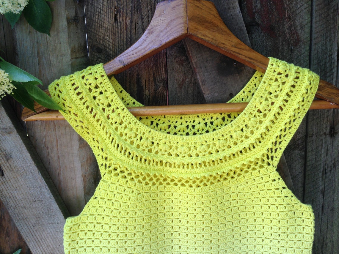 Sofia Round Yoke Crochet Top Pattern XSSMLXL Crochet - Etsy