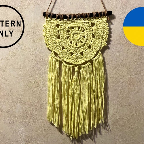 Sunrise Boho Hanging Crochet Pattern Boho Decor Crochet Etsy