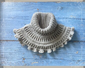 Barbara Turtleneck Crochet Pattern | Neck Warmer Crochet Pattern for a one-skein Project | Women Crochet Gift | Last Minute Crochet Idea