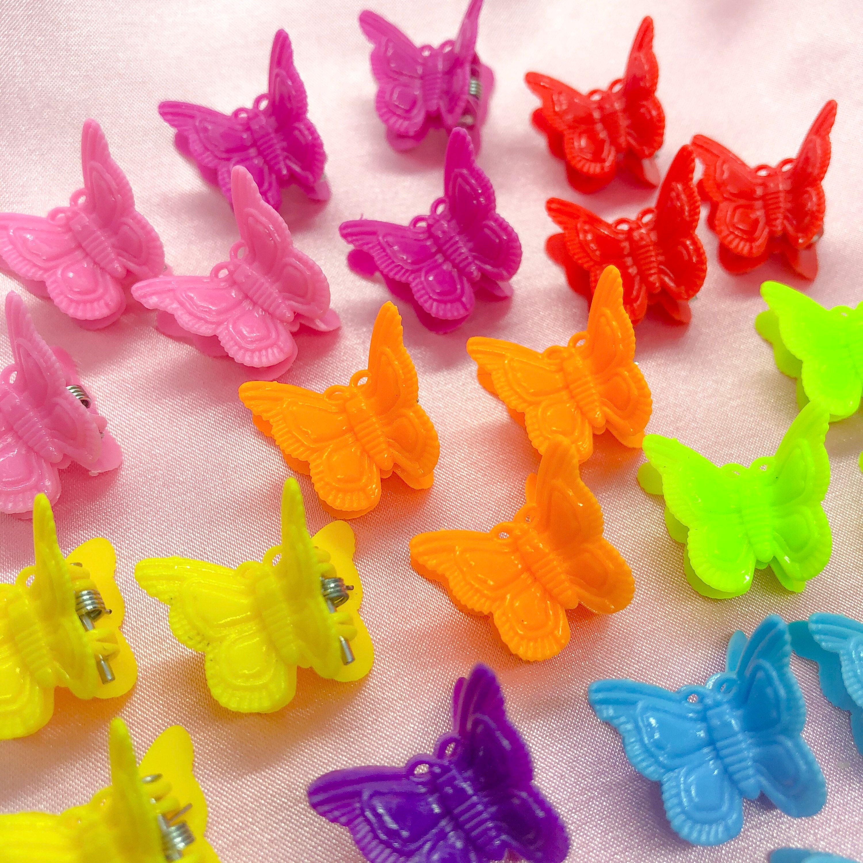 32 Pieces 90s Rainbow Colorful Butterfly Hair Clips Etsy
