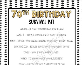 70th Birthday Survival Kit