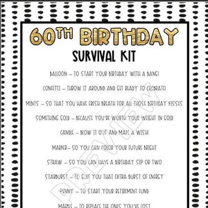 60th Birthday Survival Kit