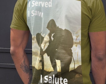 I Served I Saw I Salute Herren Militär T-Shirt, Männer, die T-Shirt serviert, Armee Shirt, Navy Shirt, Airforce Shirt, Marines Shirt, Herren Militär