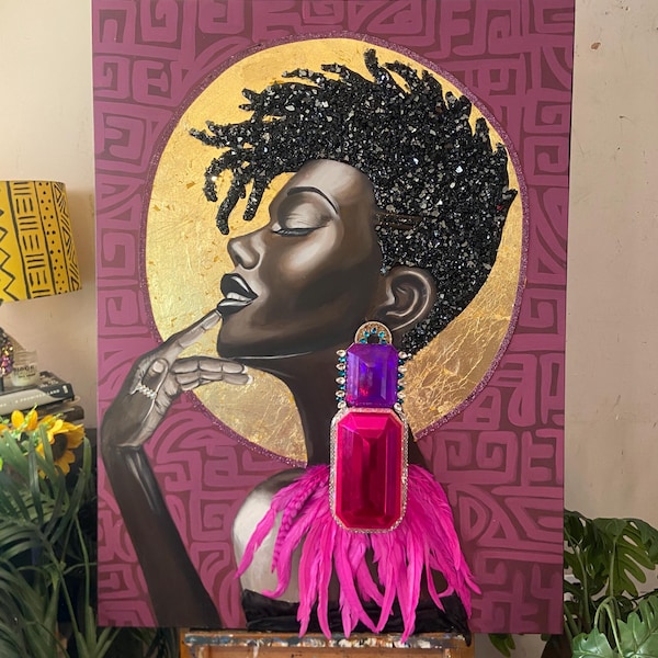 STRIKE A POSE painting 48x36