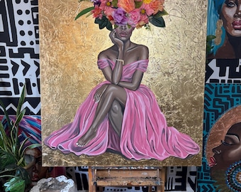 LADY IN PINK (custom) original painting 48x36