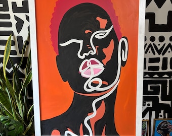MOODY ORANGE framed 36x24