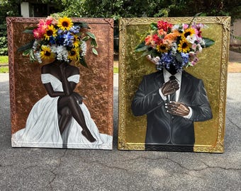 Flower Vase Painting Duo (PRE-SALE) both 60x48