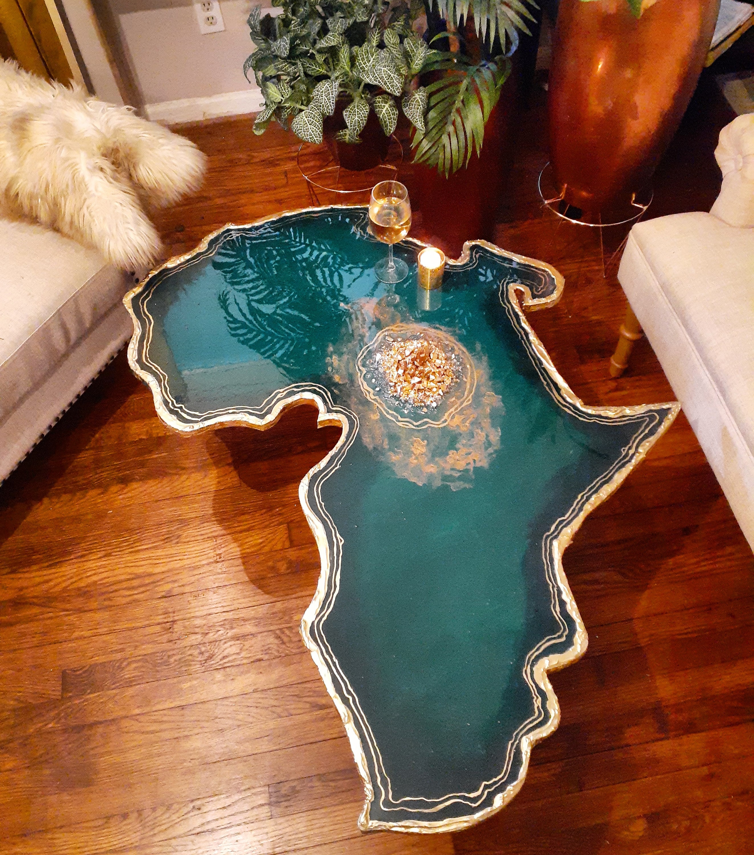 Emerald Africa Geode Table/wall Art - Etsy