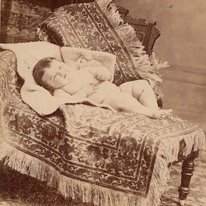 Very chubby baby antique cabinet card photo