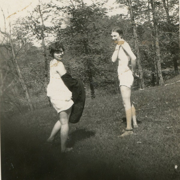 Mary and Marie, vintage snapshot photo