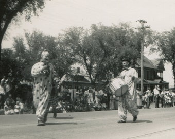Circus clowns, vintage snapshot photo