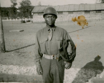 Stern, small vintage African American snapshot photo