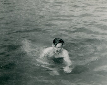Lost at sea, vintage snapshot photo