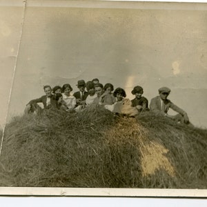 Hay stack, vintage snapshot photo