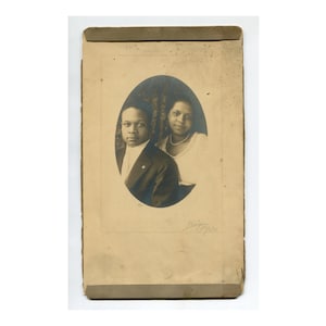 Handsome couple, antique African American studio photo