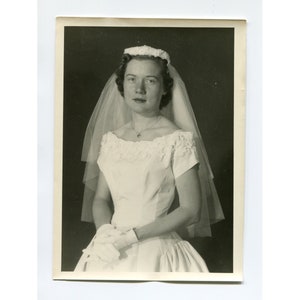 Beautiful bride, vintage 5x7 studio photo