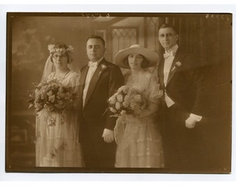 1920s wedding, vintage studio photo
