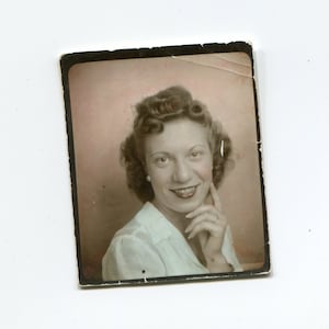 The thinker, vintage tinted photo booth photo