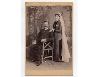 Just a veil, antique cabinet card photo