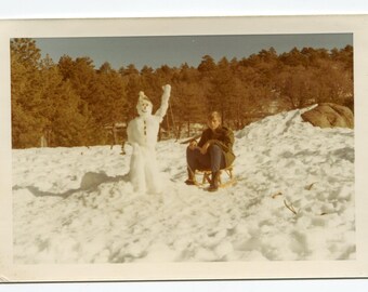Waving, vintage snapshot photo