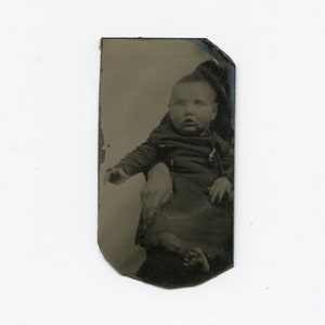 Hidden mother, antique tintype photo