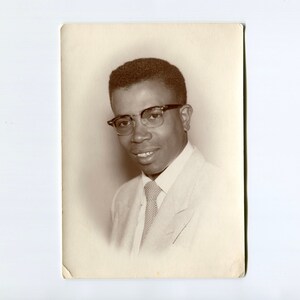 Graduation portrait, vintage 5x7 African American studio photo