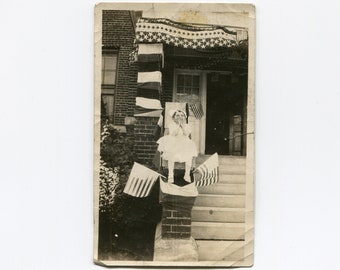 Patriotic, antique snapshot photo