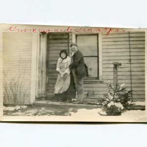Grandma and Grandpa, vintage snapshot photo