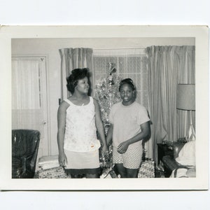 Christmas morning, vintage African American snapshot photo