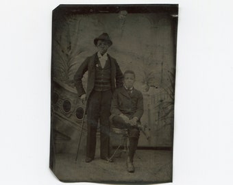 Dandy of a brother, antique African American tintype photo