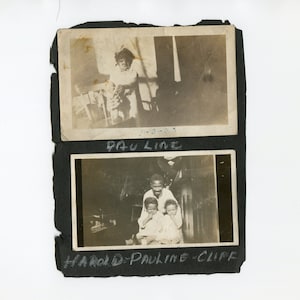 Johnson family, antique African American photo album page.