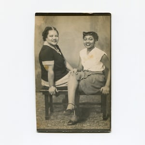 Mother and daughter, vintage African American arcade photo
