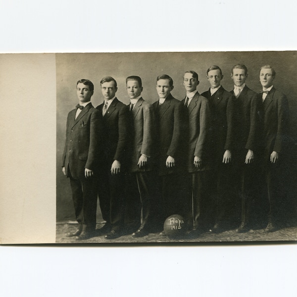 The preps, antique basketball team rppc photo