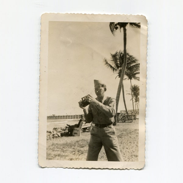 Taking a picture, vintage snapshot photo