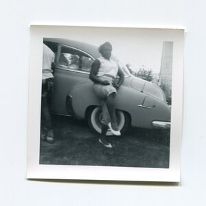 Showing leg, vintage African American snapshot photo