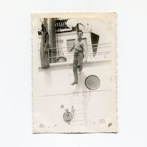 Walking the tightrope, vintage snapshot photo
