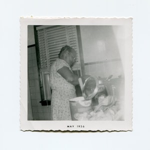 Cooking, vintage African American snapshot photo