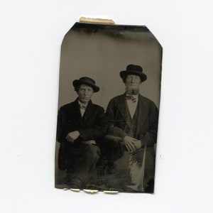 Two characters, antique tintype photo