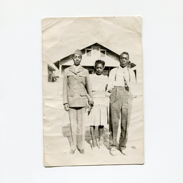 Well loved, vintage African American snapshot photo