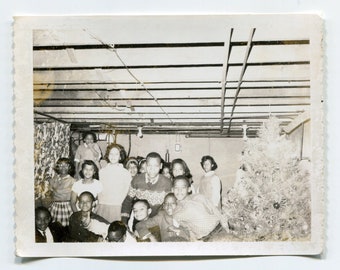 Christmas party, vintage sapshot photo