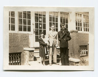 Siblings, vintage snapshot photo