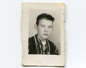 Tough guy, small vintage school photo