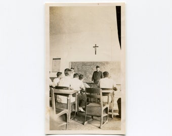 Classroom, vintage snapshot photo