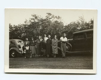 Two cars full, vintage African American snapshot photo