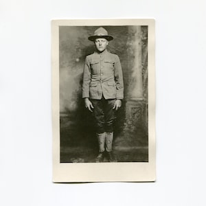 Soldier, antique rppc photo