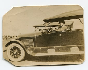 Our first car, vintage snapshot photo