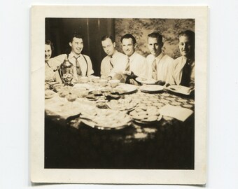 Tea time, vintage snapshot photo