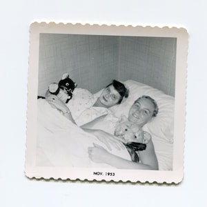 All tucked in, vintage snapshot photo