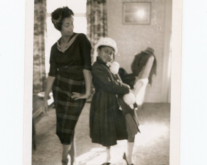 Strike a Pose, Vintage Snapshot Photo, African American Woman and Girl ...